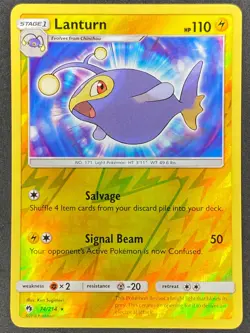 Pokemon Lanturn Reverse Holo 74/214 Lost Thunder LP/NM - Image 1