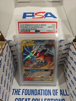 Pokemon Reshiram & Charizard GX 20/214 Unbroken Bonds 2019 - PSA 10 GEM MINT - Image 2