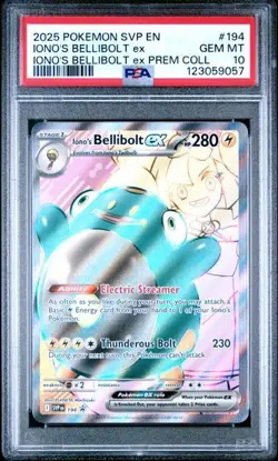 2025 POKEMON BLACK STAR PROMO #194 IONO'S BELLIBOLT EX PREM COLL PSA GEM MINT 10 - Image 1