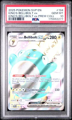 2025 POKEMON SVP EN-SV BLACK STAR PROMO #194 IONO'S BELLIBOLT EX PSA 10 - Image 1