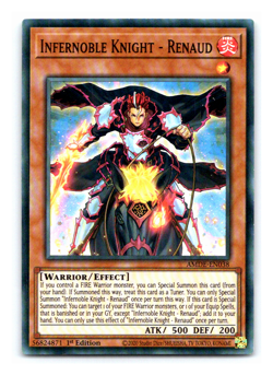 Infernoble Knight - Renaud - AMDE-EN038 - Super Rare - 1st Edition Yugioh - Image 1