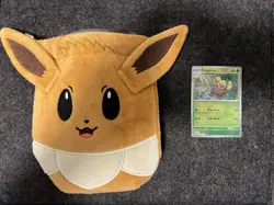 Eevee Plush Pouch with Exeggutor Pokemon Card From Prismatic (master ball Holo) - Image 1