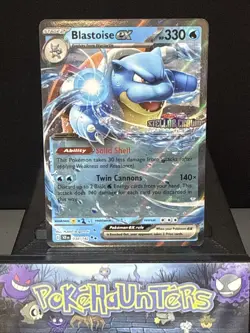 Pokemon Card Blastoise ex 030/142 Stellar Crown Stamped Promo Double Rare NM - Image 1