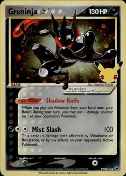 Greninja Gold Star SWSH144 Celebrations ETB Promo English Pokemon Card B26 NM - Image 1
