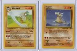Vintage Pokemon TCG Jungle Cubone 50/64(MP) Marowak 39/64(LP) 2 Card Lot - Image 1