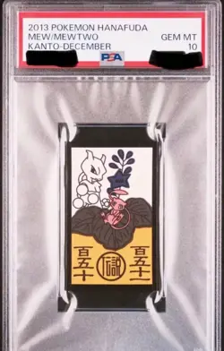 PSA 10 2013 POKEMON HANAFUDA KANTO MEWTWO/MEW DECEMBER CARD - Image 1