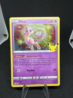 Pokemon Mew Holo Rare TCG Celebrations 25th Anniversary Card 2021 NM Condition - Image 1