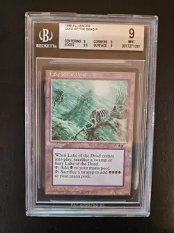 1996 Magic The Gathering MTG Alliances: Lake of the Dead BGS 9 MINT - Image 1