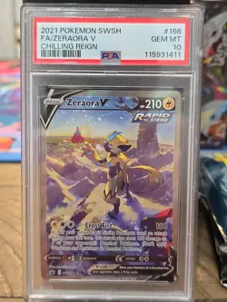 Zeraora v Chilling Reign PSA 10 Gem Mint Alt Art 166/198 2021 Pokemon SWSH - Image 1
