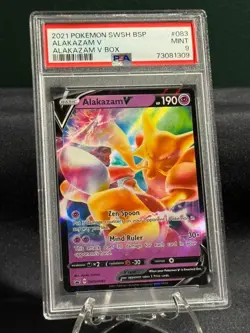 2021 Pokemon SWSH BSP Alakazam V - Alakazam V Box #083 PSA 9 MINT - Image 1