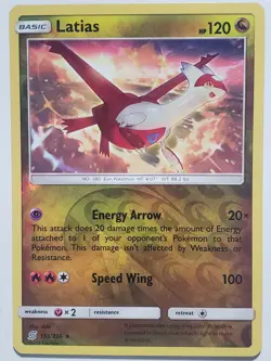 REVERSE HOLO Latias 153/236 VLP / NM - Unified Minds Pokemon Card - chibi Art - Image 1