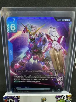 Gundam Card Game Newtype Rising Unicorn Gundam (Destroy Mode) GD01-002 LR - Image 1