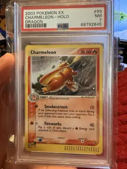 2003 Pokemon EX Dragon Charmeleon #99 Secret Rare Holo PSA 7 - Image 1