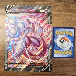 Jumbo Mewtwo V-UNION SWSH160 NM Oversized Topper 2021 Pokemon 159-162 Mint Promo - Image 1