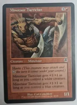 MTG Magic The Gathering Card Minotaur Tactician Creature Minotaur Red Apolcalyps - Image 1