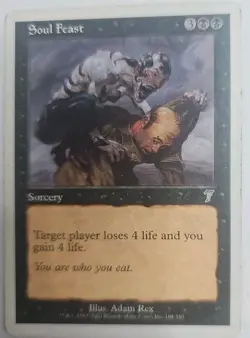 MTG Magic The Gathering Card Soul Feast Sorcery Black 7th Edition - Image 1