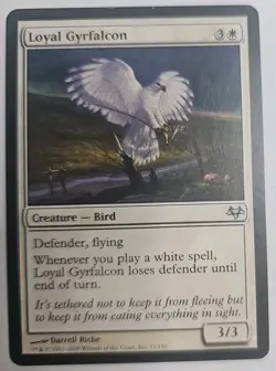 MTG Magic The Gathering Card Loyal Gyrfalcon Creature Bird White Eventide - Image 1