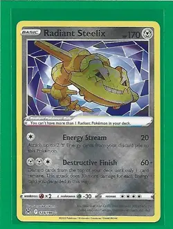 Pokemon TCG SWSH Lost Origin Radiant Steelix #124/196 Radiant Rare - Image 1