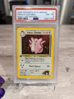 Erika's Clefable 3/132 1st Edition Holo- 2000 Pokemon TCG Gym Heroes PSA 8 NM-MT - Image 1
