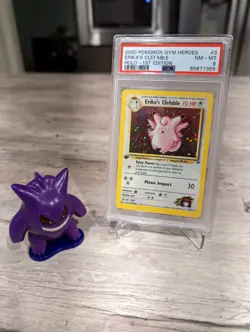 Erika's Clefable 3/132 1st Edition Holo- 2000 Pokemon TCG Gym Heroes PSA 8 NM-MT - Image 2