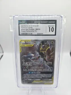 POKEMON 2019 SM BLACK STAR PROMO FULL ART/GARCHOMP & GIRATINA GX #SM193 CGC 10 - Image 1