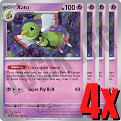 4x Xatu 072/182 x4 - Paradox Rift - Pokemon TCG - Playset - Image 1