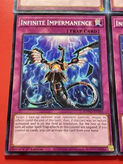 3x Infinite Impermanence + 3x Dimensional Barrier | 1st Edition | NM | YuGiOh! - Image 3