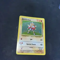 Pokemon TCG Hitmonchan Base Set Holo Unlimited Rare Card 7/102 Vintage Nm/lp - Image 2