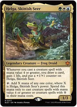 MTG Bloomburrow Helga, Skittish Seer (Mythic) - Image 1