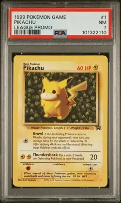 PIKACHU #1 PSA 7 • 1999 Pokemon League Promo NEAR MINT LOW POP - Image 1