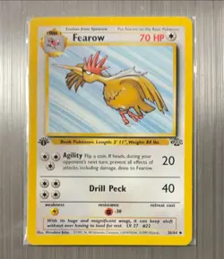 NM/LP+RAW 1st Edition Fearow 36/64 Jungle Non Holo Uncommon WoTC Pokemon 1999 - Image 1