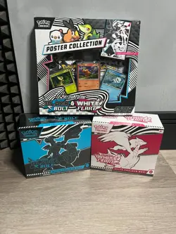 Pokemon TCG Black Bolt and White Flare ETB + Poster Collection - New & Sealed ✅ - Image 1