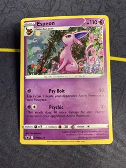 Espeon SWSH174 Black Star Cosmos Holo Promo 2021 Pokemon TCG - Image 1