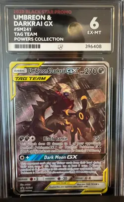 2020 - Umbreon & Darkrai GX - Black Star Promo - SM241 - TAG TEAM Pokemon Ace 6 - Image 1