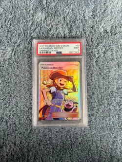 2017 Pokemon Sun & Moon Shining Legends #73 FA Pokemon Breeder PSA 9 MINT - Image 1