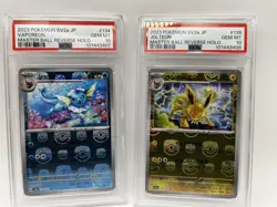 PSA10 Sequential Number Vaporeon & Jolteon R SV2a Pokemon Card 151 - Image 1