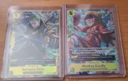 One piece card game TCG Illustration Promo cards yellow Luffy and Zoro - Image 1