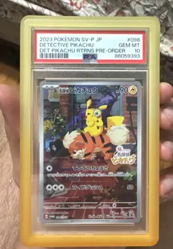 Pokemon Card Detective Pikachu - 098/SV-P Promo Card (Japanese) PSA 10 US SELLER - Image 1