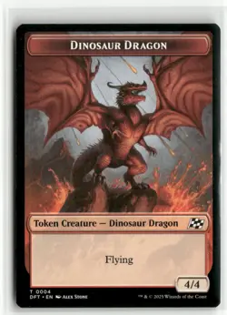 Dinosaur Dragon // Treasure Double-Sided Token - Aetherdrift MTG NM - Image 1