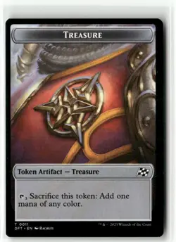 Dinosaur Dragon // Treasure Double-Sided Token - Aetherdrift MTG NM - Image 2
