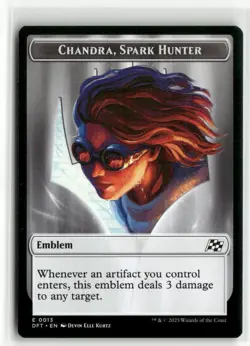 Emblem Chandra, Spark Hunter // Vehicle Double-Sided Token - Aetherdrift MTG NM - Image 1