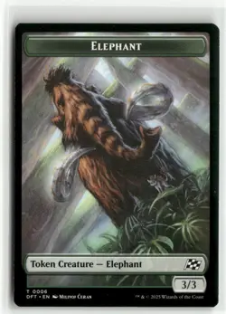 Elephant // Zombie Double-Sided Token - Aetherdrift MTG NM - Image 1