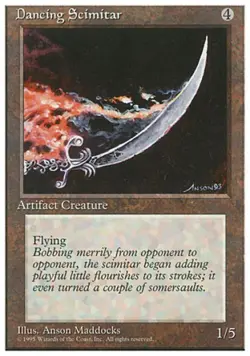 Dancing Scimitar - Light Play MTG 4th Edition - Image 1