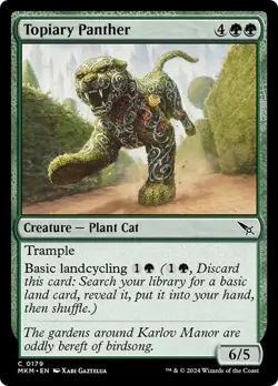 Topiary Panther 179 MKM MTG Green Plant Cat Creature Common Trample Landcycling - Image 1