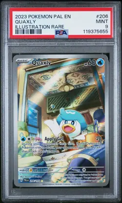2023 POKEMON PAL EN PALDEA EVOLVED ILLUSTRATION RARE #206 QUAXLY PSA 9 🚀🚀🚀 - Image 1