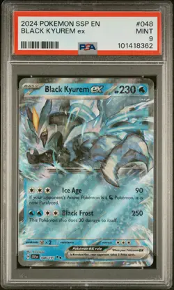 2024 POKEMON SSP EN-SURGING SPARKS #048 BLACK KYUREM EX PSA 9 - Image 1