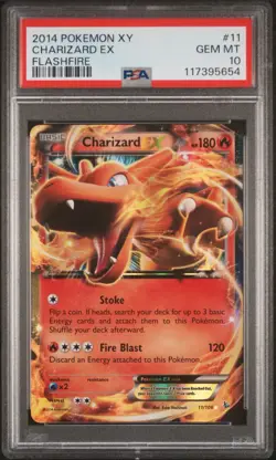 PSA 10 GEM MINT 2014 POKEMON 11/106 CHARIZARD FLASHFIRE XY EX HOLO RARE - Image 1