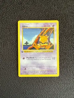 Pokemon Card - Abra Base Set (Shadowless) 43/102 1st Edition LP - Image 1
