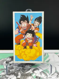 Dragon Ball Son Gohan Goku Chi-Chi Menko Card retro Japanes - Image 1