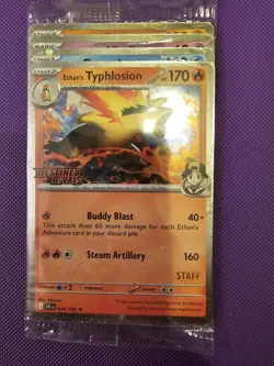 Pokemon TCG - Destined Rivals Prerelease STAFF Promo Pack All 4 Cards - Image 1